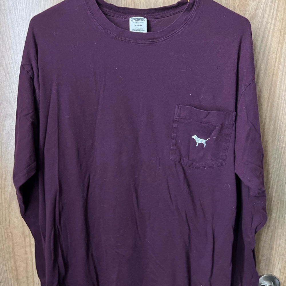 Vs pink sequined long sleeve t shirt
